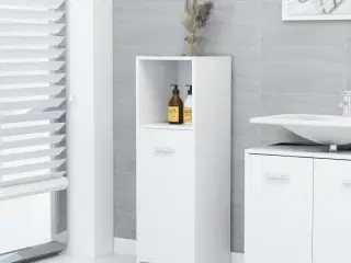 Badeværelsesskab 30x30x95 cm konstrueret træ hvid