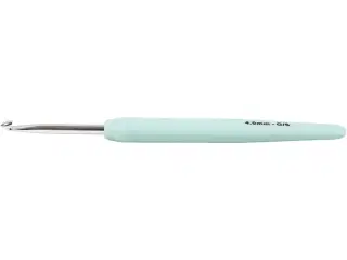 Ergonomisk hæklenål 4 mm i pastelgrøn - 13,3 cm