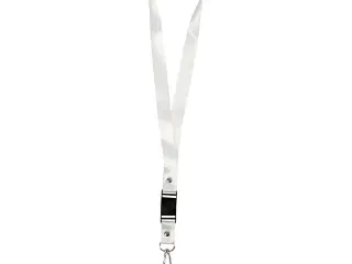 Hvide nøglebånd 5 stk. - 53 cm, holdbart polyester