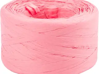 Raffia Papirgarn, B: 7-8 mm, lys rosa, 100m/ 1 rl.