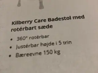 Badestol med roterbart sæde