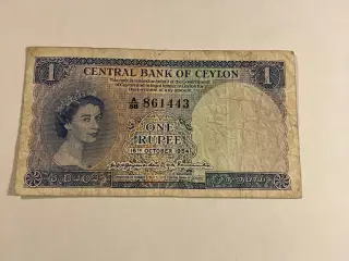 One Rupee Ceylon 1954