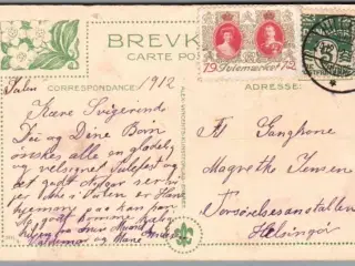 Julemærke 1912 på Postkort