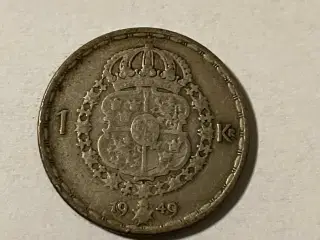 1 Krona 1949 Sweden - Silver