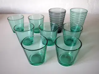 Iittala drikkeglas, 7 Kaj Franck og 2 Aino Aalto