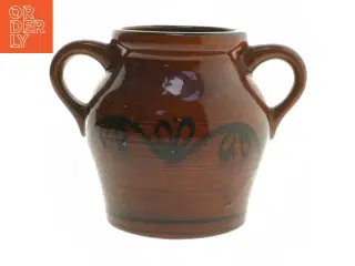 Keramisk vase med håndtag (str. 19x15 cm)