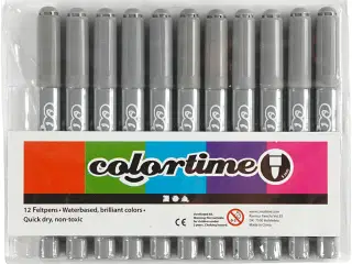 Colortime Tusch, streg 5 mm, grå, 12 stk./ 1 pk.
