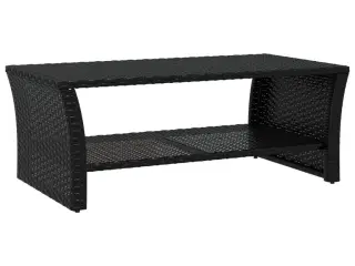 Sofabord 100x50x40 cm polyrattan sort