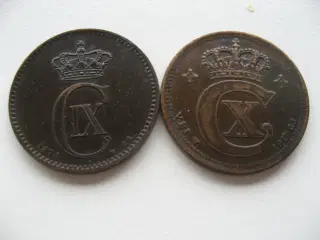 Flotte bronze 5 ører 1874 & 1917, Samlet pris