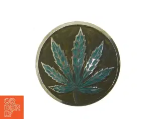 Lågkrukke med Cannabis blad dekoreret låg (str. Ø 5,5 cm)