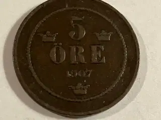 5 øre 1907 Sverige
