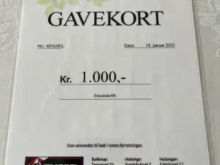 Havemøbler  -  GAVEKORT