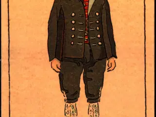 BW - Mand fra Drejø ca. 1830 - Dansk Folkemuseum - Alfred Jocobsen 55 - Ubrugt