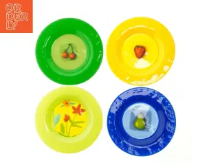Farvede desserttallerkener med motiv fra Dibbern (str. Ø 21 cm)
