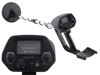 Metaldetektor. Med vandtæt søgehoved og teleskopskaft.