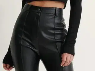 PU højtaljede sorte bukser
