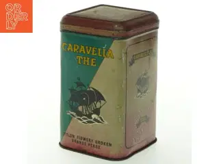 Antik te dåse (str. H. 14 cm. 8,5 x 8,5 cm)