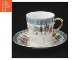 Mokkakop Porcelænskop med underkop (str. Ø. 11 cm ø 6 cm)