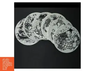 Bjørn Wiinblad porcelænstallerkener fra Nymlle (str. Ø. 15 cm. 6 styk)