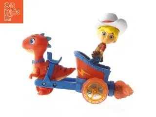 Dino Ranch dinosaur med vogn og cowboy figur (str. 17,5 cm)