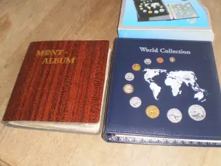Møntalbum med gamle mønter af alle slags.