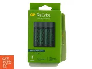 Genopladelig batterioplader med USB fra Recyko (str. 14x9 cm)