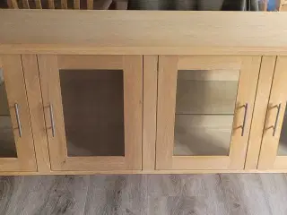 Egetræ glas vitrine 