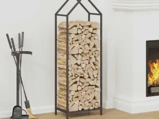 Brændestativ 40x25x120 cm koldvalset stål sort