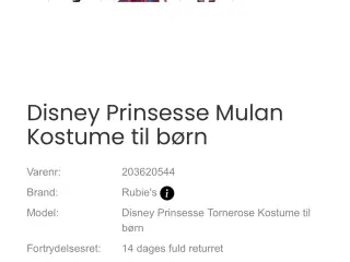Mulan kostume str 122