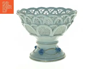 Porcelæns blonde frugtkurv på fod (str. Diameter 18,5 cm h 15 cm)