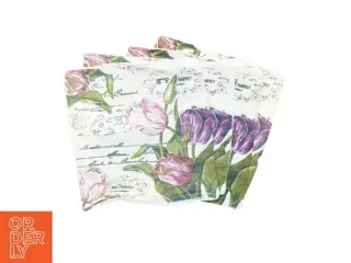 4 pudebetræk med blomstermotiv (str. 42 x 43 cm)