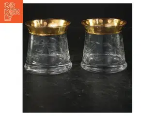 Glasvaser med guldkant (str. 9x10 cm)