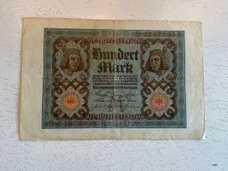 100 mark seddel fra 1920