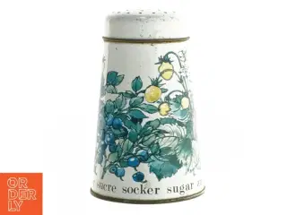 Vintage sukker strø dåse med låg (str. 14 x 9 cm)