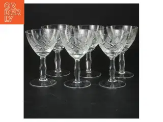 Sæt af 6 krystalglas (str. 6 styk, 10 cm)fra Wien antik