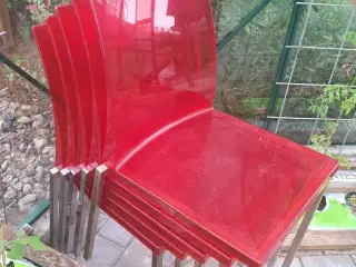 5 stk. røde designerstole