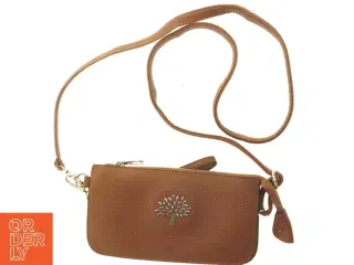 Cognac brun Læder Crossbody Clutch taske fra Mulberry (str. 23 x 12 cm)