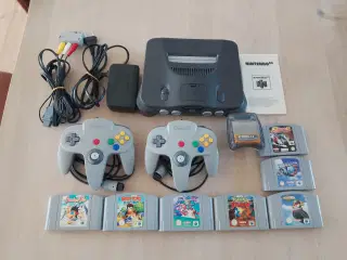 Ninendo 64 incl. spil og tilbehør