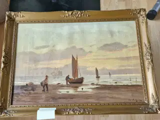 Oliemaleri af Christian Møllgaard,  maritimt motiv