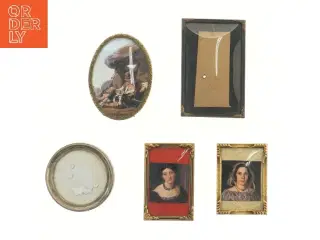 Fem gamle billedrammer (str. 5 stk 14,5x10,5 cm)
