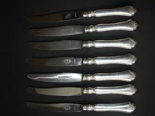 6 knive, sølvplet