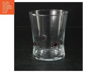 Glasvase med bobledekoration (str. Ø. 10 cm. længde, 11 cm)