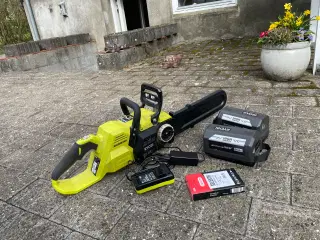 Kædesav el 36 W Ryobi + 2 batterier