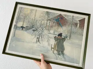 Carl Larsson (1853-1919), grøn, bejdset ramme