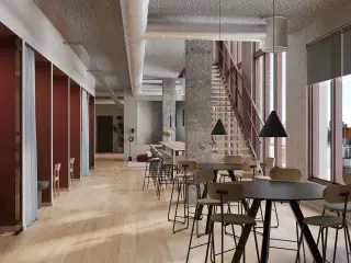 805 m² nyopført kontor med indbydende fællesfaciliteter og nem tilgængelighed for dine medarbejdere