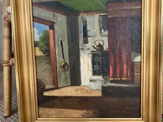 Maleri Gammelt Landkøkken