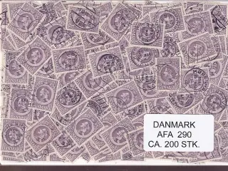 Danmark 200 stk Afa 290 Stemplet/ustemplet.