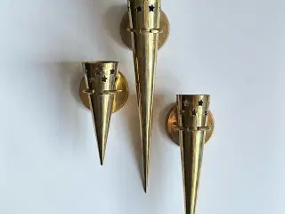 Messingspyd til ophæng, 3 størrelser, samlet pris
