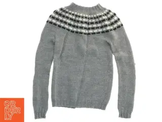 Strikket sweater med mønster (str. Bryst 30 cm længde 47 cm armlængde 50 cm)