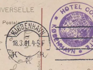 Dansk frimærke 5 øre poststemplet Kjøbenhavn 18.3.
